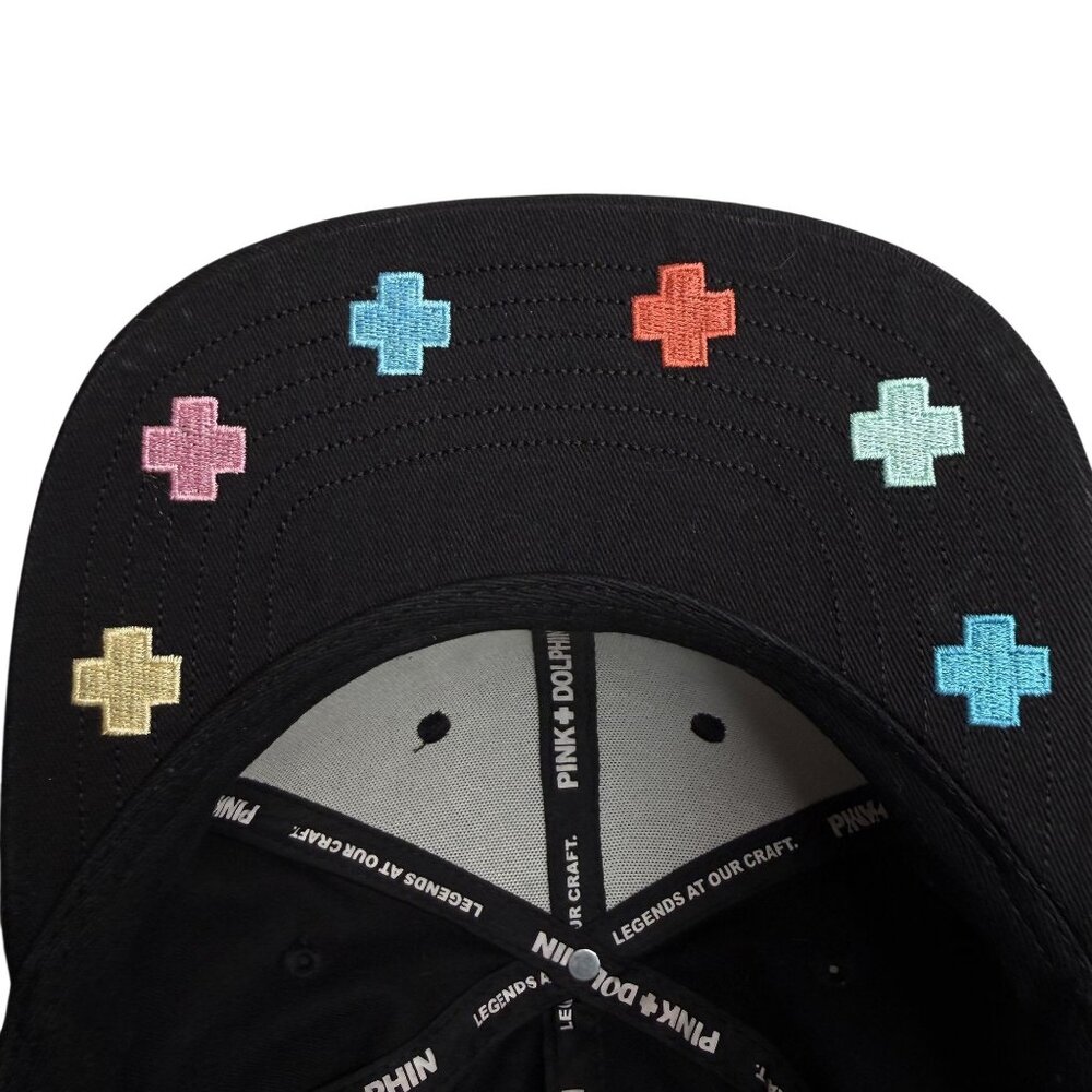 Pink Dolphin Black Snapback Hat With White "P" Embroidery - Picture 5 of 7